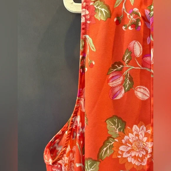Rose & Olive Floral Print Sleeveless Blouse, Tank, Top, 2X - Picture 6 of 9